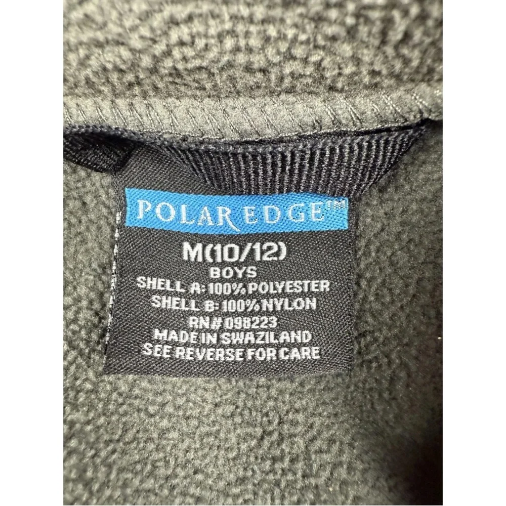 Polar Edge Fleece Jacket Boy's M(10/12) Black Gray Colorblock Long Sleeve Zip-Up